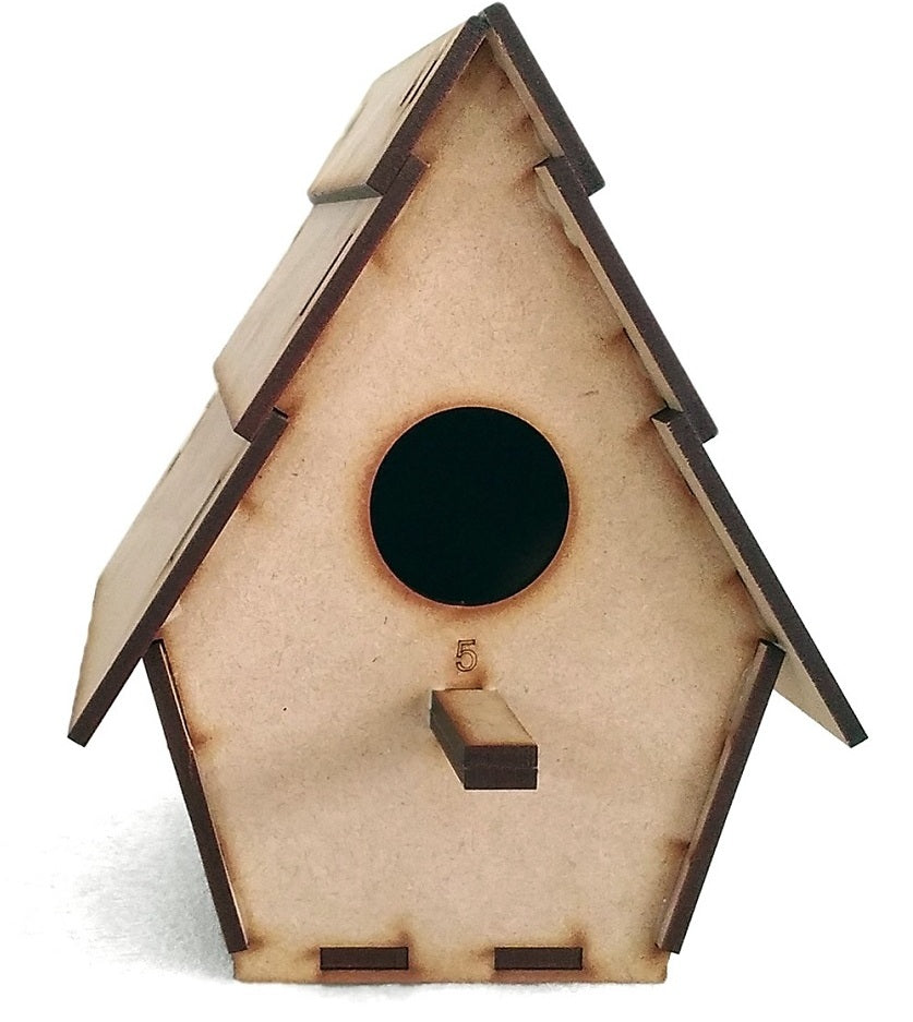 Handcrafted Pine Wood Bird Nesting Box – Wall-Mountable Garden Bird House