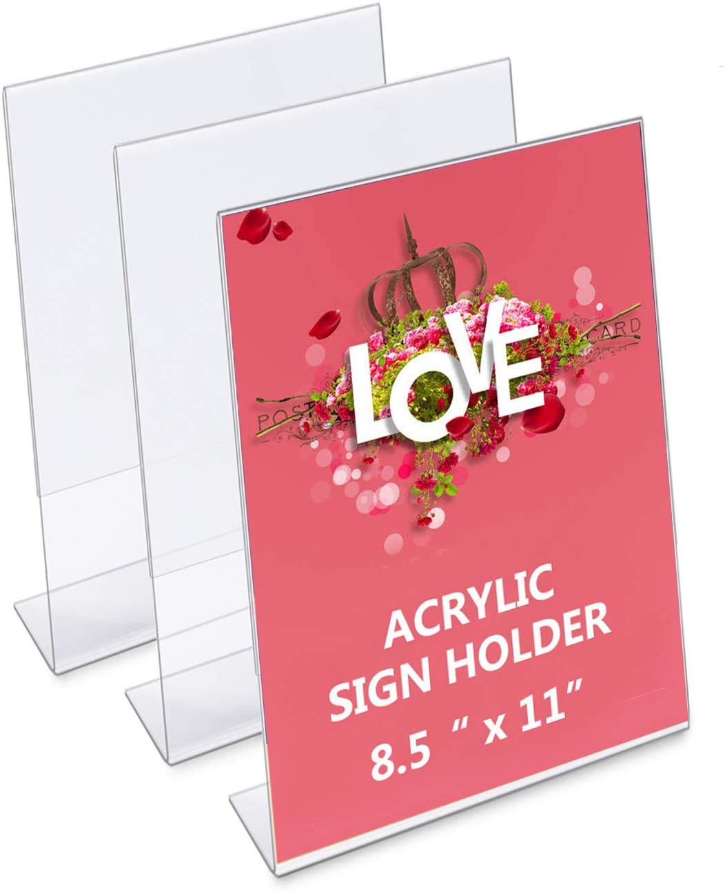 Acrylic Sign Holder 4 x 6 – Slant Back Self-Standing Display Frame for A6 Paper, Photos & Announcements
