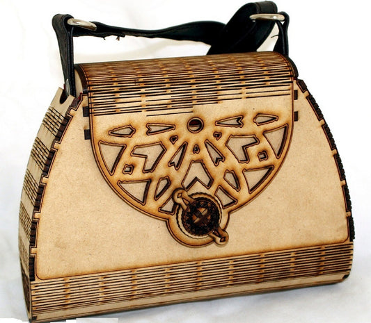 Handcrafted Wooden Sling Handbag – Stylish & Elegant