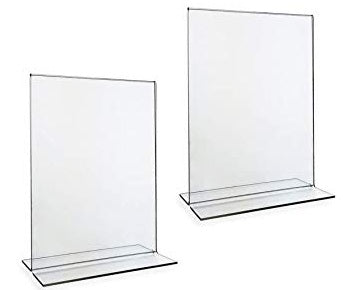 Acrylic Sign Holder 4 x 6 – Slant Back Self-Standing Display Frame for A6 Paper, Photos & Announcements