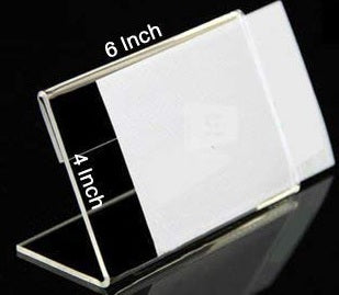 Acrylic Sign Holder 4 x 6 – Slant Back Self-Standing Display Frame for A6 Paper, Photos & Announcements