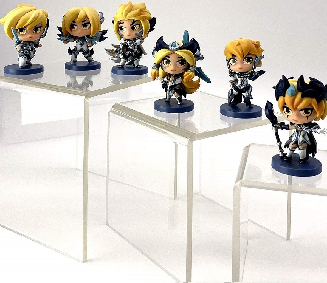 Crystal-Clear Acrylic Riser Stand Set – 3-Tier Display Stands for Jewelry, Collectibles & Decor
