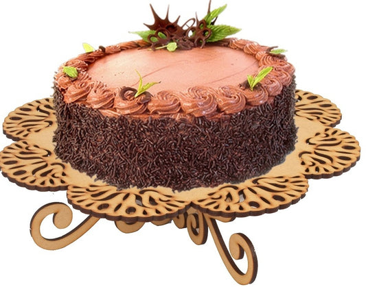 Wooden Cake Stand – Elegant Round Dessert & Serving Platter for Parties & Home