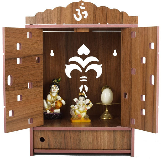 Premium MDF Wooden Wall-Mounted Pooja Mandir – Home Decor & Idols