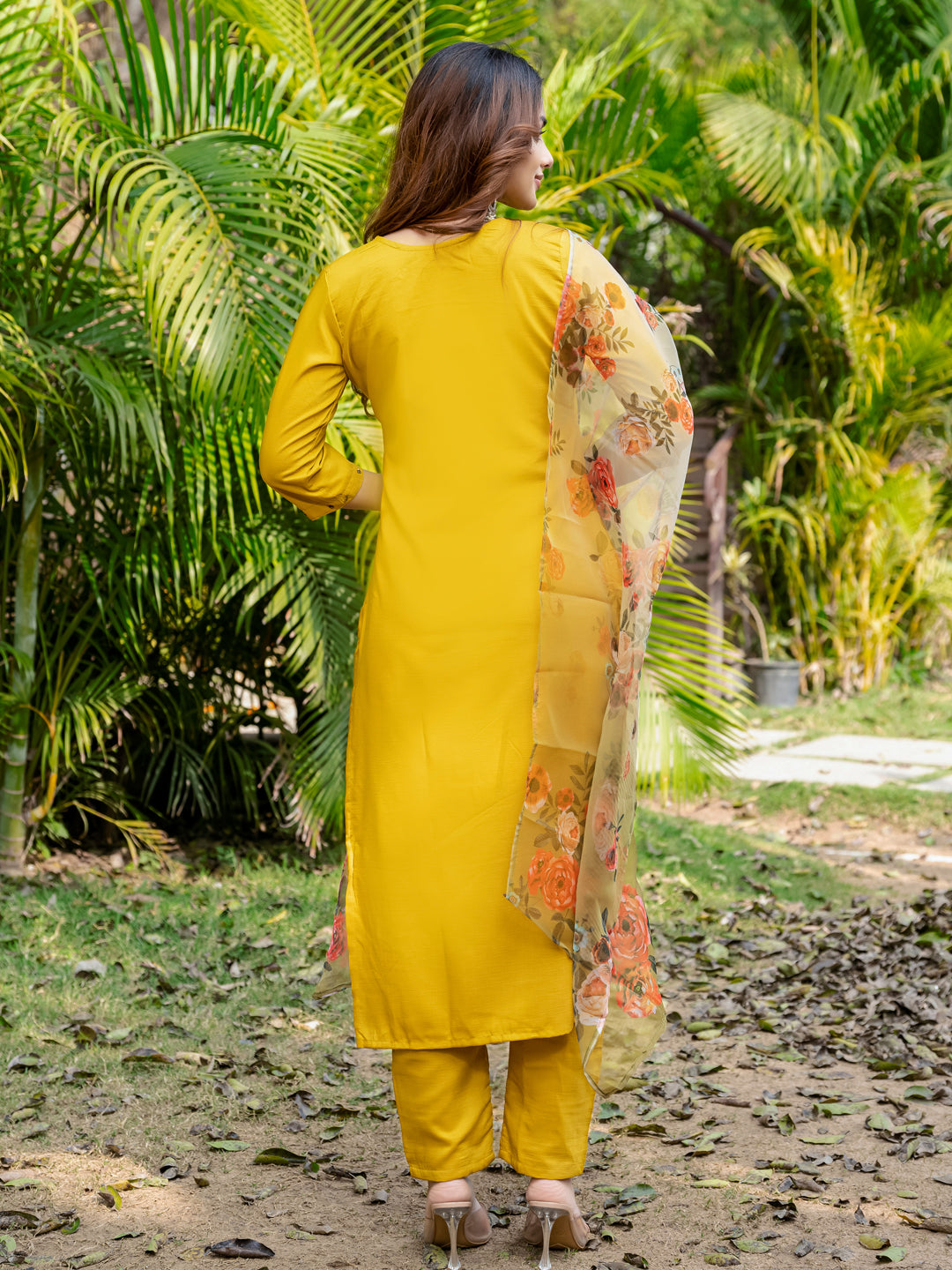 Premium Silk Kurti-Pant-Dupatta Set with Handwork
