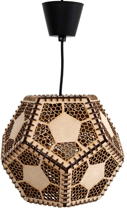 Handcrafted Wooden Ceiling Lamp – Rustic Elegant Hanging Light for Living & Dining Spaces