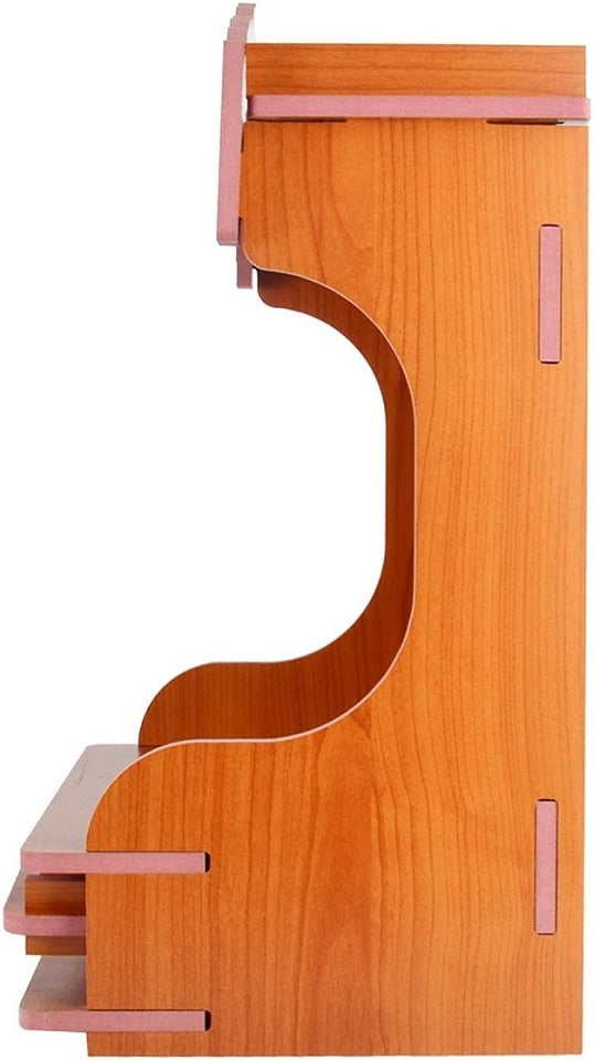 Wooden Wall-Mounted Pooja Mandir with Svastik Symbol – Spacious & Elegant Home Temple for Idols & Pooja Essentials