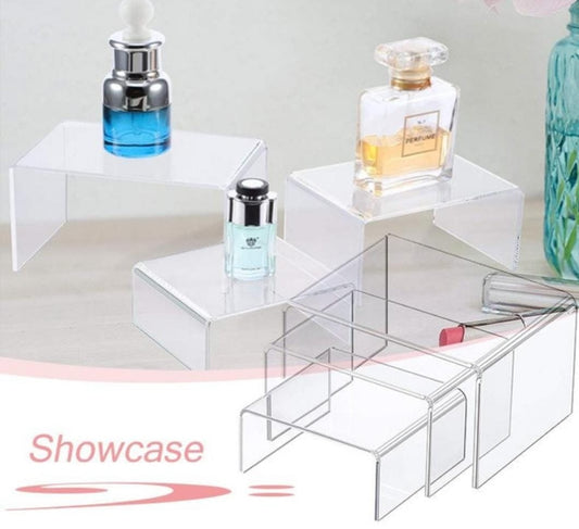 Crystal-Clear Acrylic Riser Stand Set – 3-Tier Display Stands for Jewelry, Collectibles & Decor