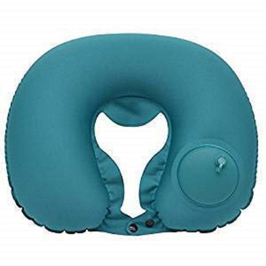 Push Button-Inflating Travel Neck Pillow