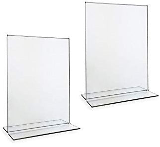 Acrylic Sign Holder 4 x 6 – Slant Back Self-Standing Display Frame for A6 Paper, Photos & Announcements