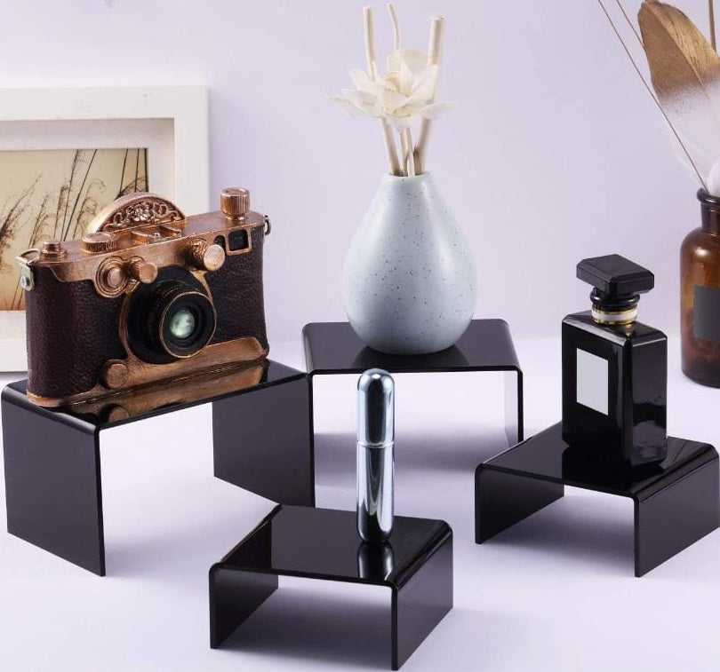 Crystal-Clear Acrylic Riser Stand Set – 3-Tier Display Stands for Jewelry, Collectibles & Decor