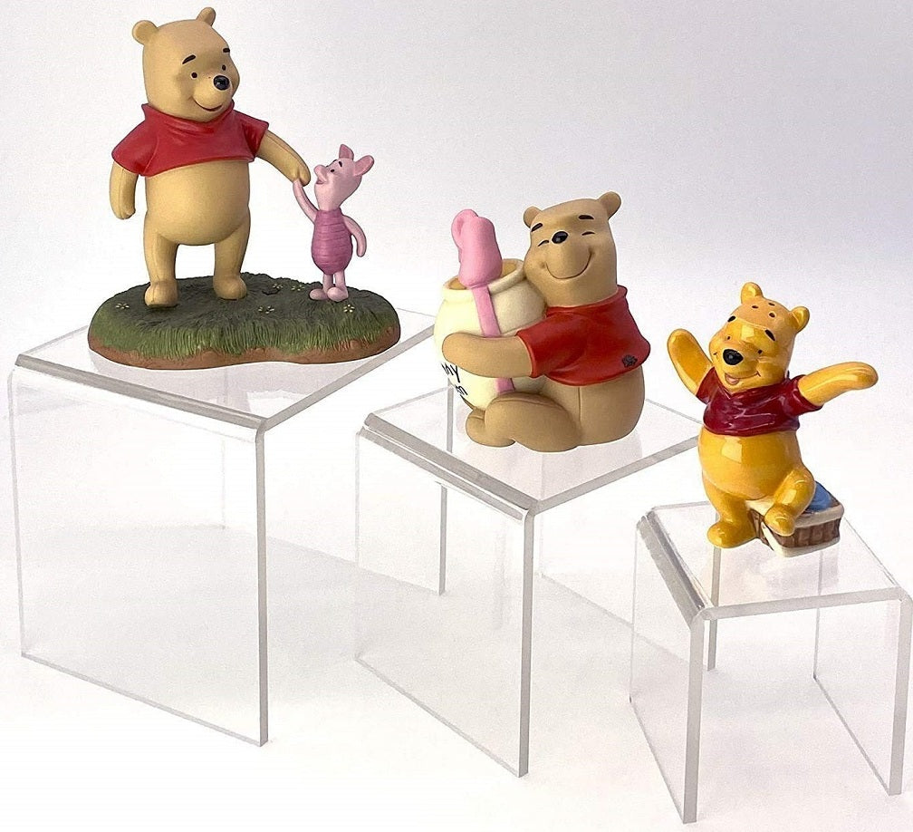Crystal-Clear Acrylic Riser Stand Set – 3-Tier Display Stands for Jewelry, Collectibles & Decor
