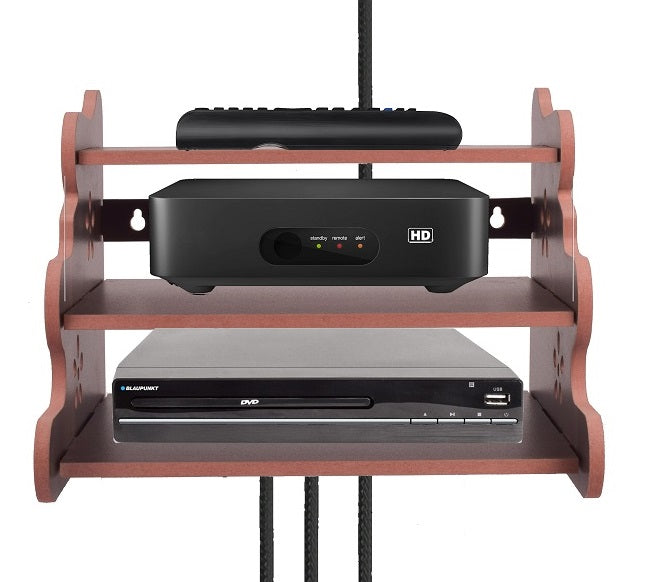 Wooden Set Top Box & Router Holder – Wall-Mount MDF Organizer Shelf