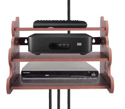 Wooden Set Top Box & Router Holder – Wall-Mount MDF Organizer Shelf