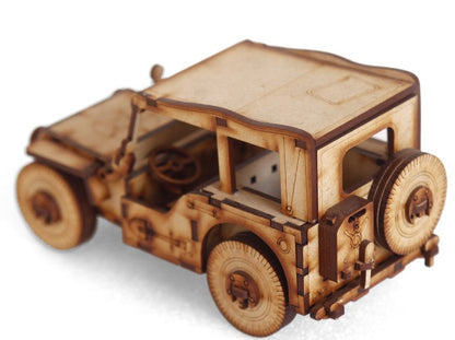 Handcrafted Wooden Military Jeep – Stylish Showpiece & Collectible