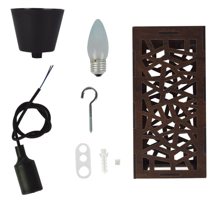 Handcrafted Wooden Ceiling Lamp – Rustic Elegant Hanging Light for Living & Dining Spaces