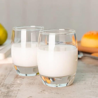 Premium Water & Juice Glass 6 PCS Set Crystal Clear Medium Tumblers, Dishwasher Safe