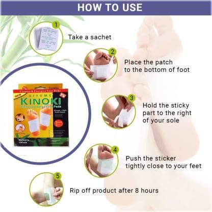 Kinoki Detox Foot Pads – Natural Cleansing Foot Care Patches with Tourmaline, Wood Vinegar & Vitamin C