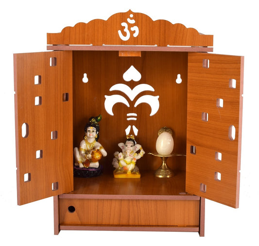 Premium MDF Wooden Wall-Mounted Pooja Mandir – Home Decor & Idols
