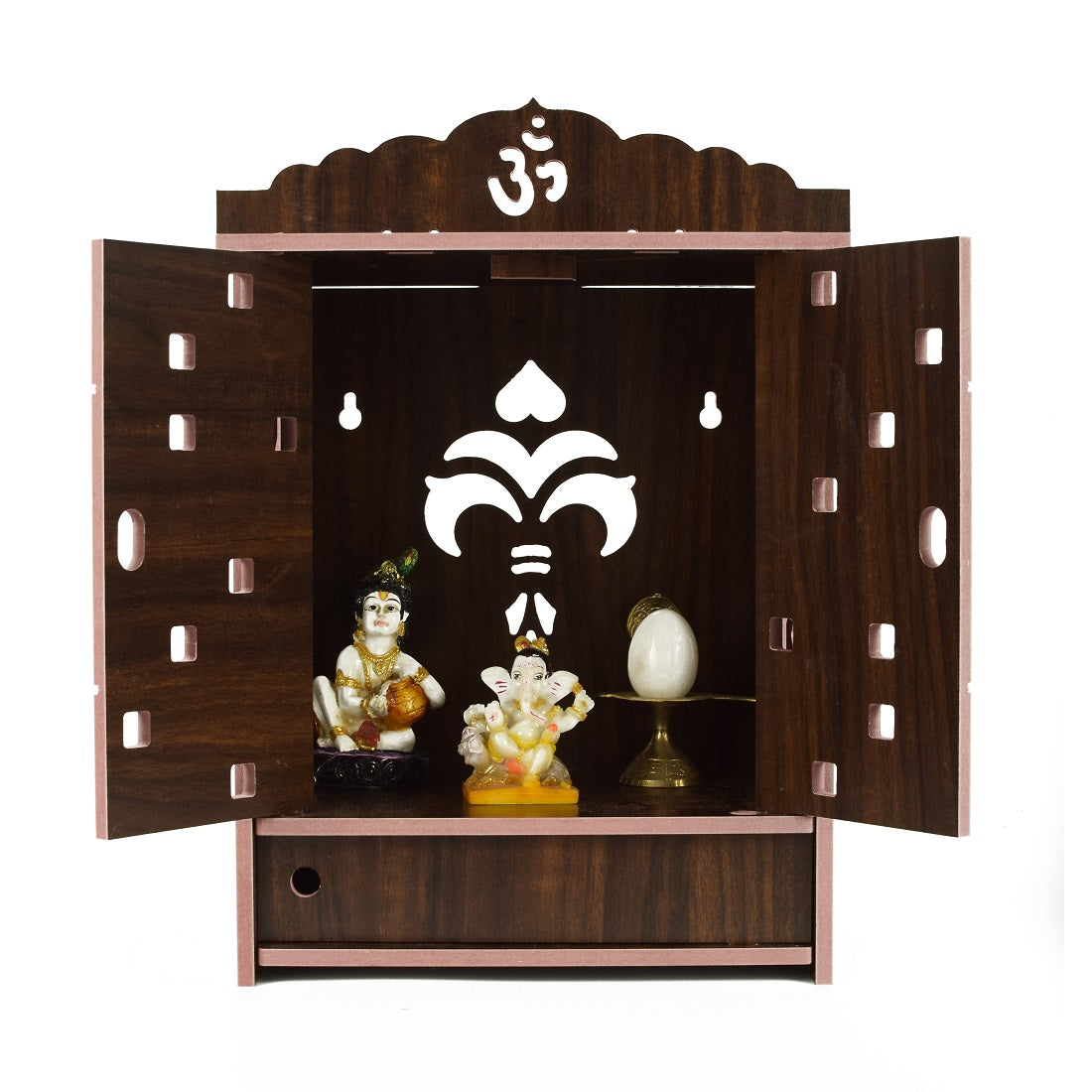 Premium MDF Wooden Wall-Mounted Pooja Mandir – Home Decor & Idols