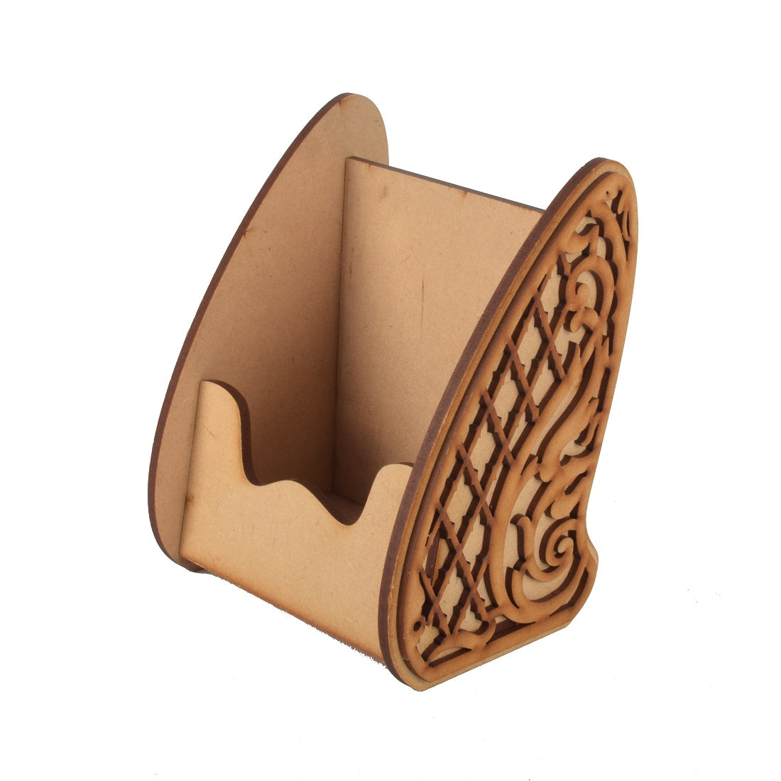 Intricately Designed Wooden Business Card Holder