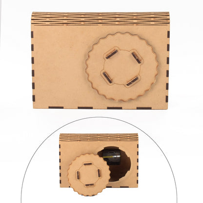 Wooden Desk Organizer with Clock, Photo Frame & Drawers – Elegant Office Tabletop Accessory