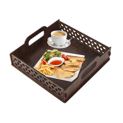 Handcrafted Wooden Serving Tray – Large Solid MDF Coffee & Tea Tray