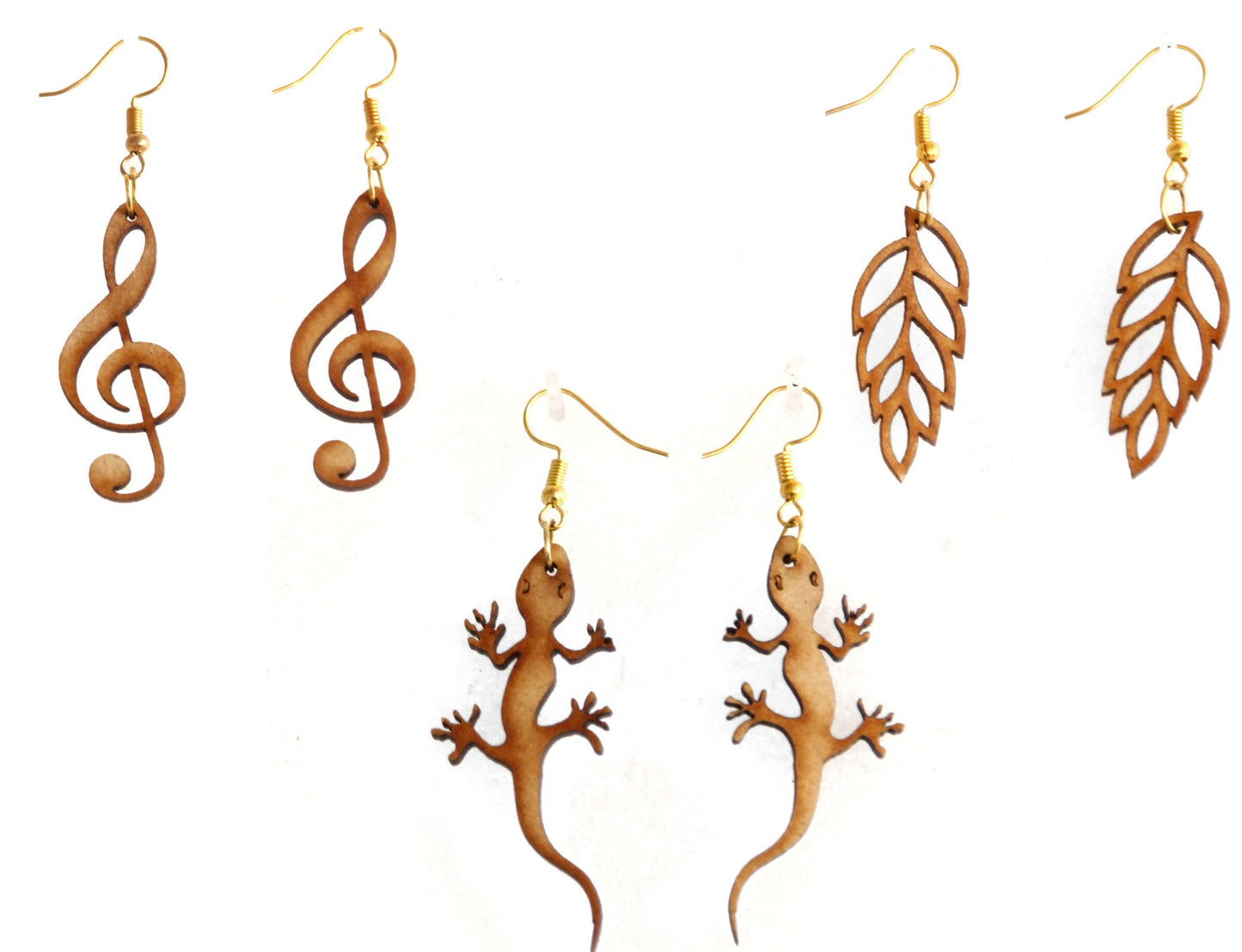 Shringar Lifestyle Fun Run – Handmade Wooden Dangle Earrings (3 PCS Combo)
