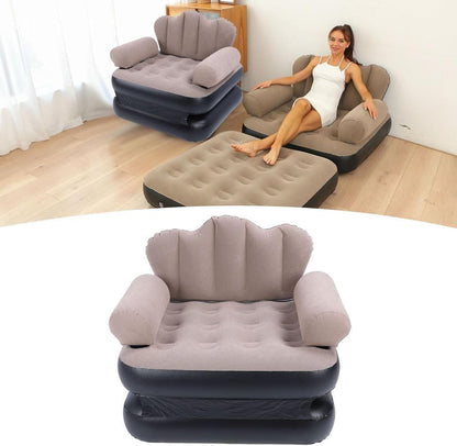 Foldable Inflatable Air Sofa Bed with Armrests