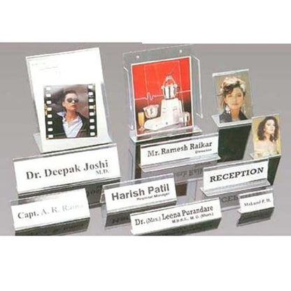 Clear Acrylic Nameplate Holder – Double-Sided Tent Style Desk Name Tag Display (5 PCS)