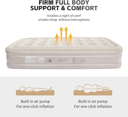 Inflatable Air Mattress with Built-In Pump