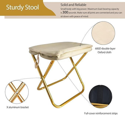 Folding Stool & Footrest for Travel, Hiking, and Camping