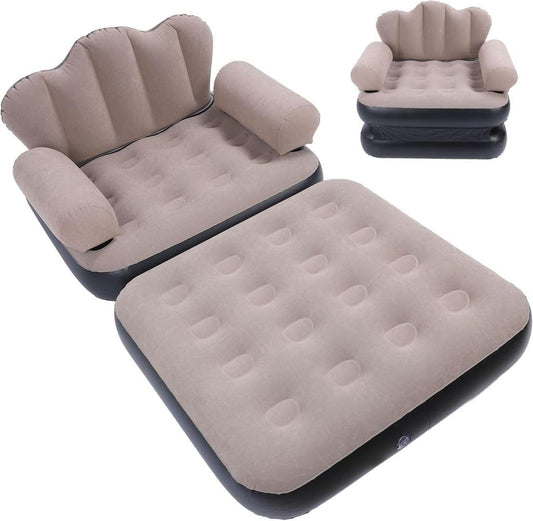 Foldable Inflatable Air Sofa Bed with Armrests