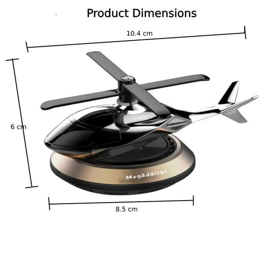 Solar-Powered Helicopter Car Air Freshener – Noiseless Dashboard Perfume Diffuser with Rotating Design