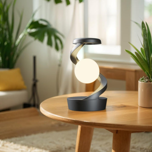 3D Levitating Moon Lamp with Spiral Magnetic Base