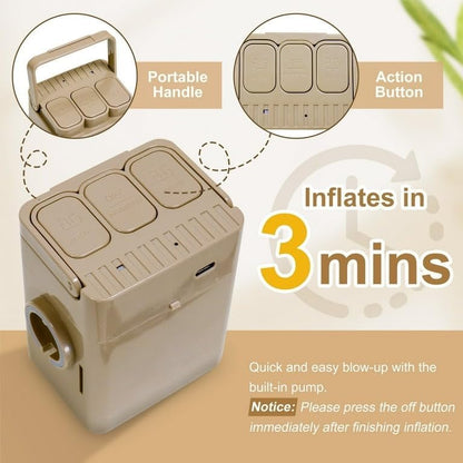 Inflatable Air Mattress with Built-In Pump