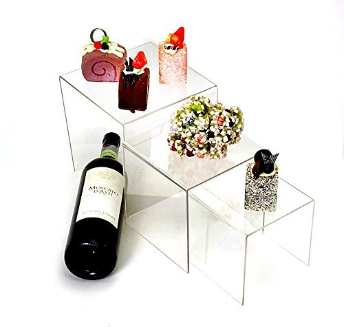 Crystal-Clear Acrylic Riser Stand Set – 3-Tier Display Stands for Jewelry, Collectibles & Decor