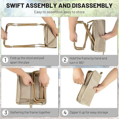 Folding Stool & Footrest for Travel, Hiking, and Camping