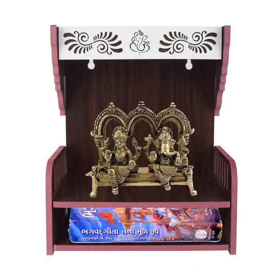 Premium MDF Wooden Wall-Mounted Pooja Mandir with Storage – Home Decor & Idols
