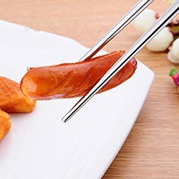 Premium 304 Stainless Steel Chopsticks – 5 Pairs Reusable