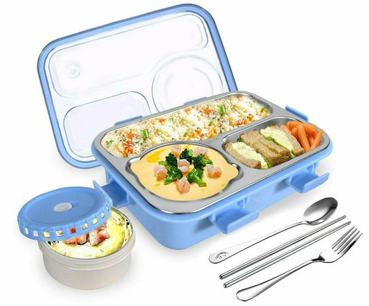 3-Compartment Stainless Steel Bento Lunch Box