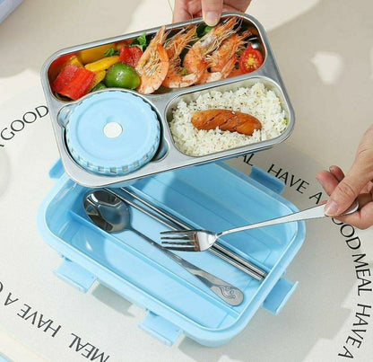 3-Compartment Stainless Steel Bento Lunch Box
