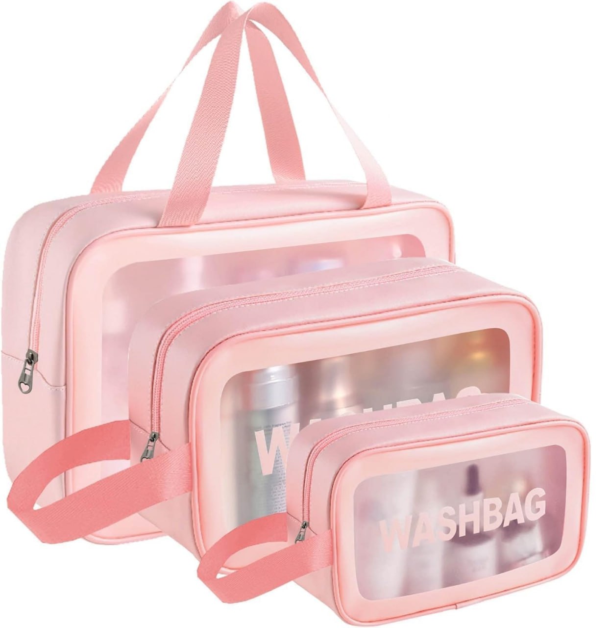 Set of 3 Transparent Waterproof Travel Pouches
