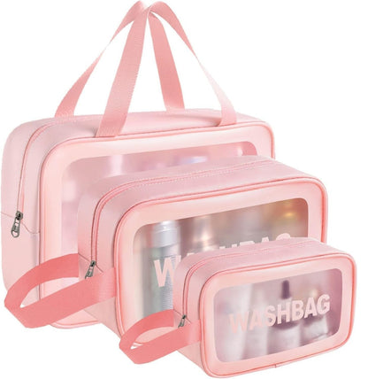 Set of 3 Transparent Waterproof Travel Pouches