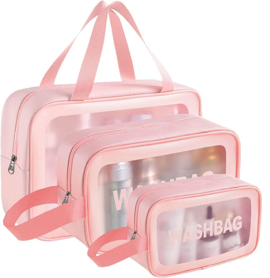 Set of 3 Transparent Waterproof Travel Pouches
