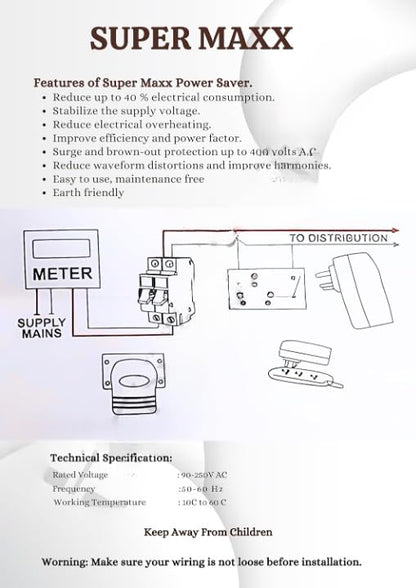 Super Maxx Power Saver – Advanced Energy Optimization Device