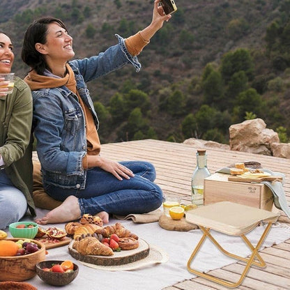 Folding Stool & Footrest for Travel, Hiking, and Camping