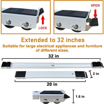 Adjustable Heavy-Duty Appliance Stand with 24 Wheels & Locking Brakes