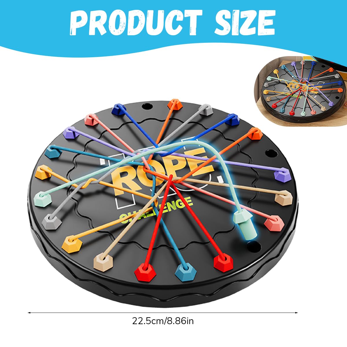 Tangled Rope Puzzle Game – Logic Brain Teaser Toy for Kids & Adults