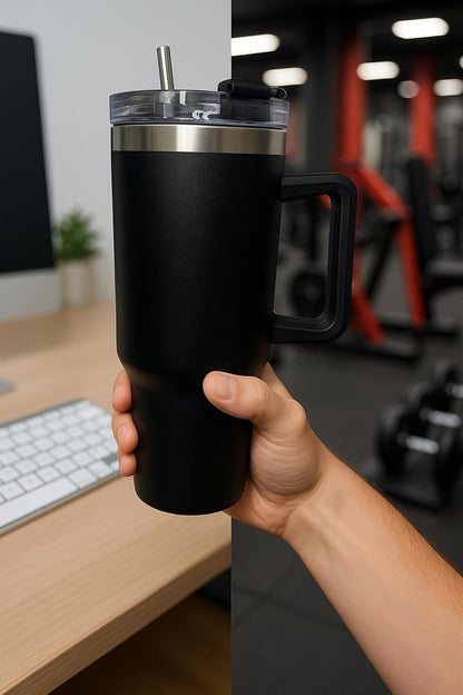 1200ML Stainless Steel Insulated Tumbler with Straw & Lid